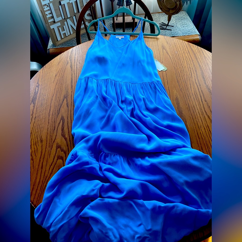 GB long floor length blue maxi dress NWT size medium